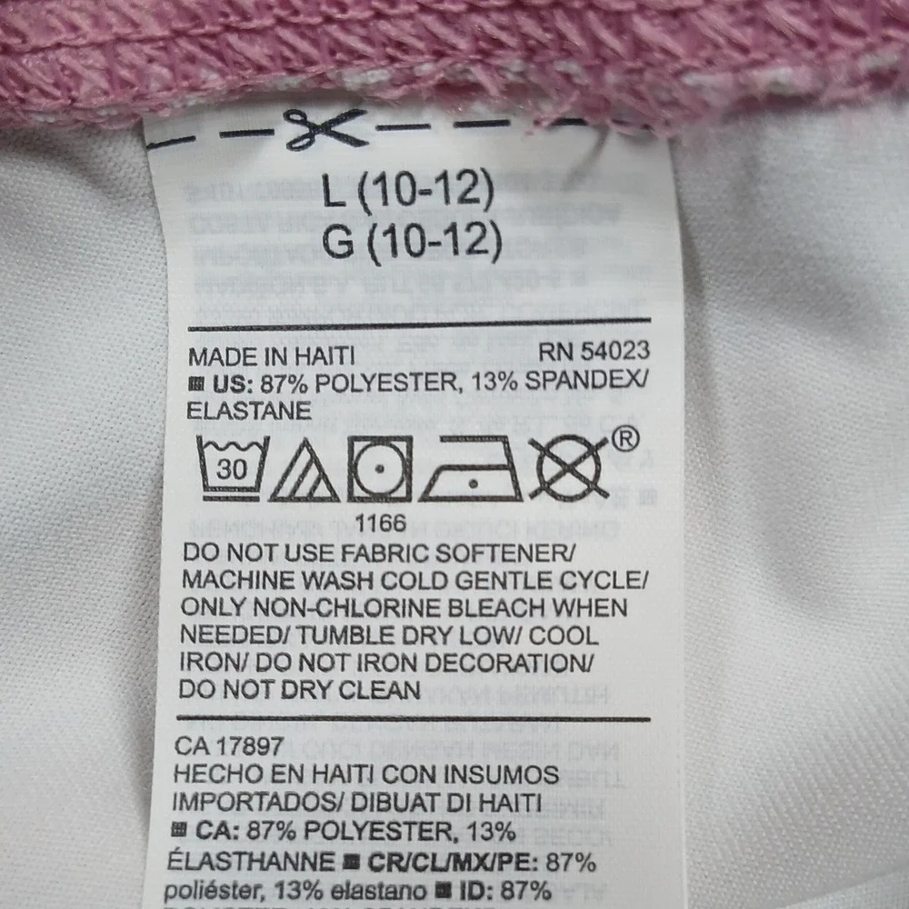 Old Navy Active Leggings Girls L 10–12 Pink Stripe‎ Go-Dry Athletic